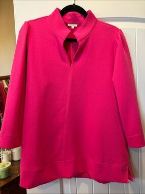 JODIFL Fuchsia Notch-Neck Tunic